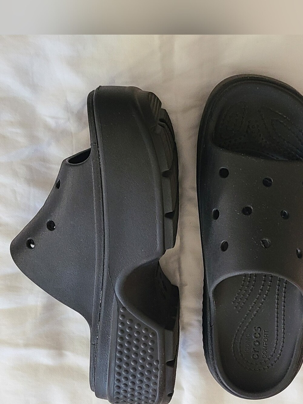Crocs Unisex Adult Stomp Slides Platform Sandals Black - Picture 5 of 11